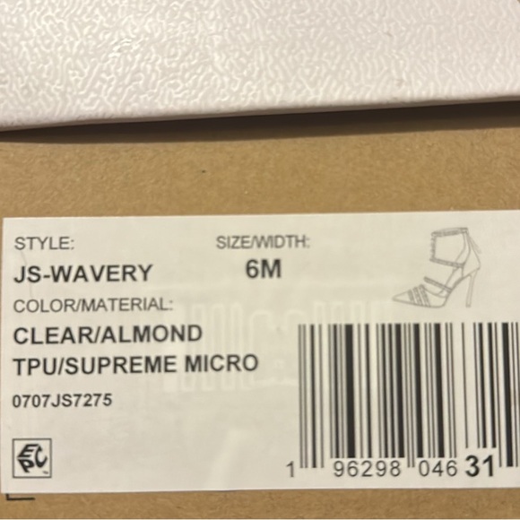 Jessica Simpson, JS-WAVERLY Stunning High Heels. Size 6M, color - Almond/Clear - Picture 5 of 5